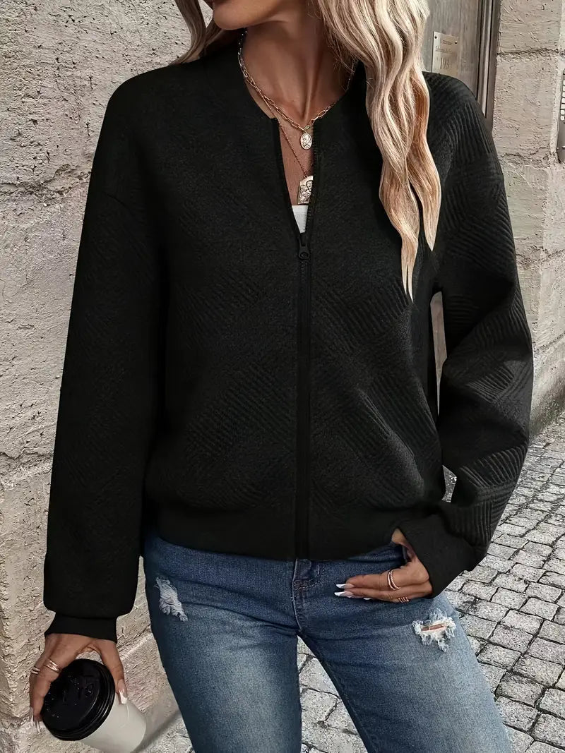 Jessica | Cardigan da Donna con Zip e Texture
