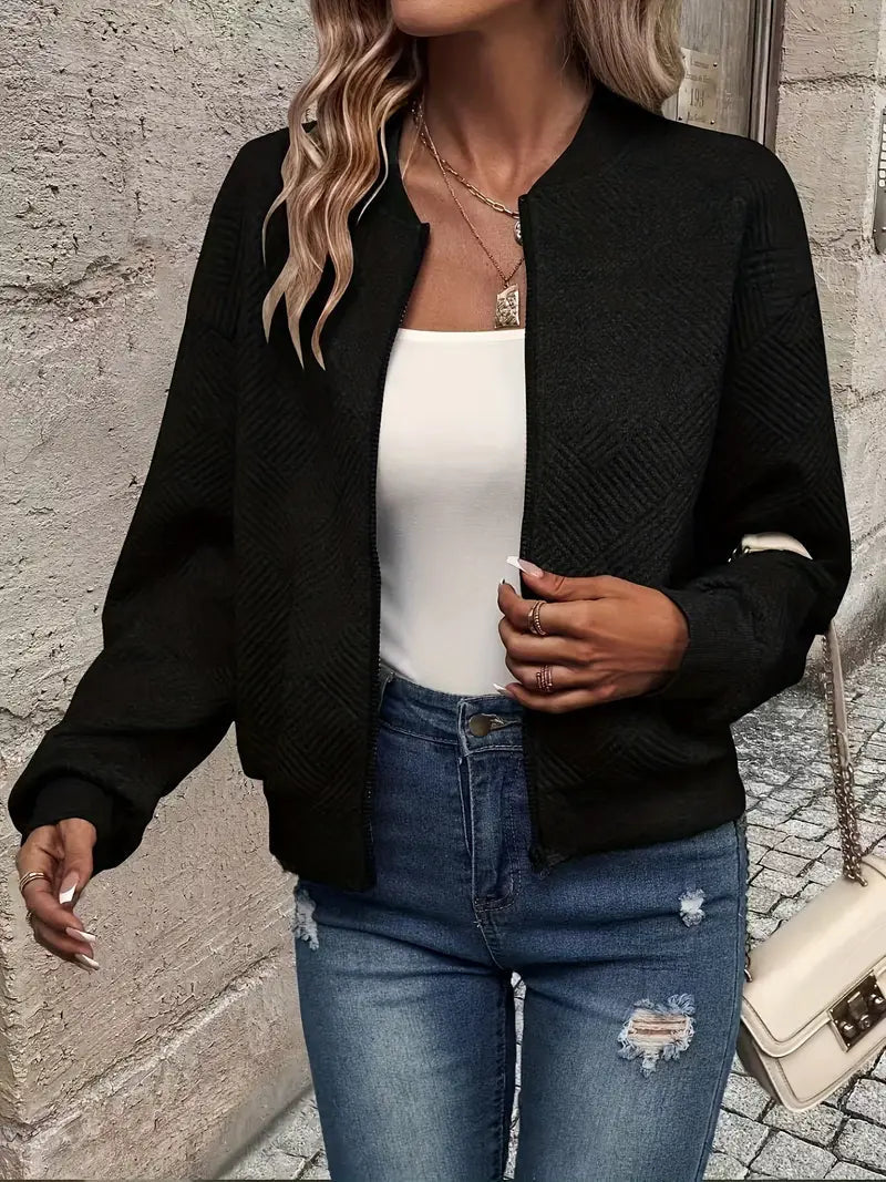 Jessica | Cardigan da Donna con Zip e Texture