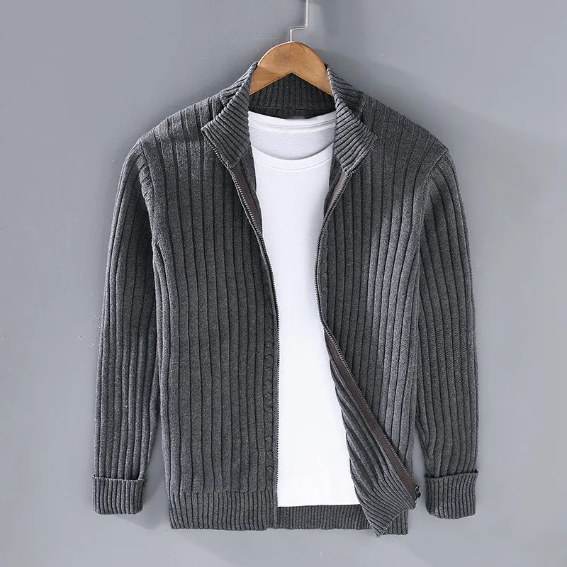 Marco - Cardigan con zip in cotone per uomo