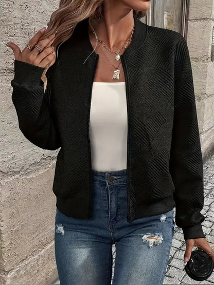 Jessica | Cardigan da Donna con Zip e Texture