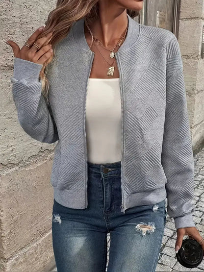 Jessica | Cardigan da Donna con Zip e Texture