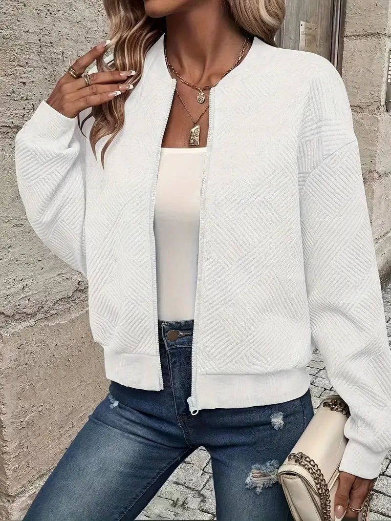 Jessica | Cardigan da Donna con Zip e Texture