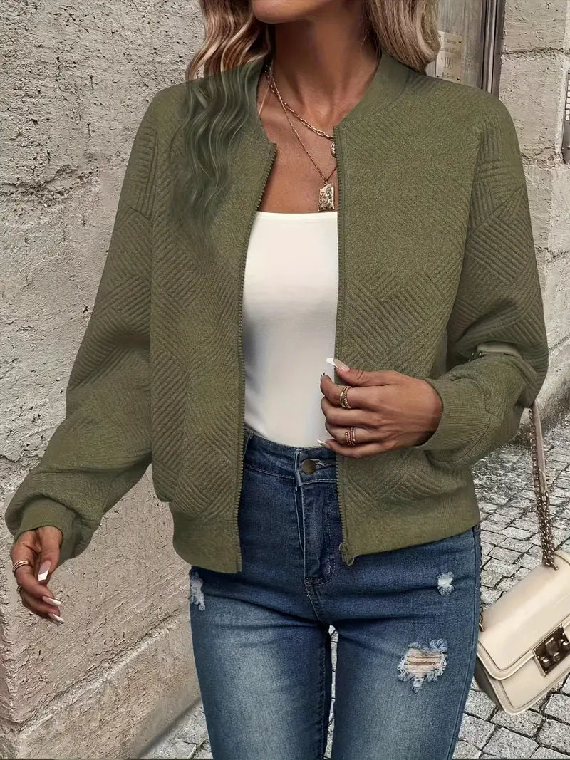 Jessica | Cardigan da Donna con Zip e Texture