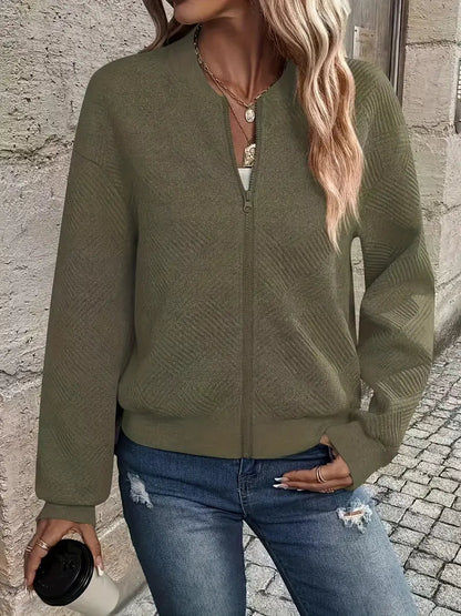 Jessica | Cardigan da Donna con Zip e Texture