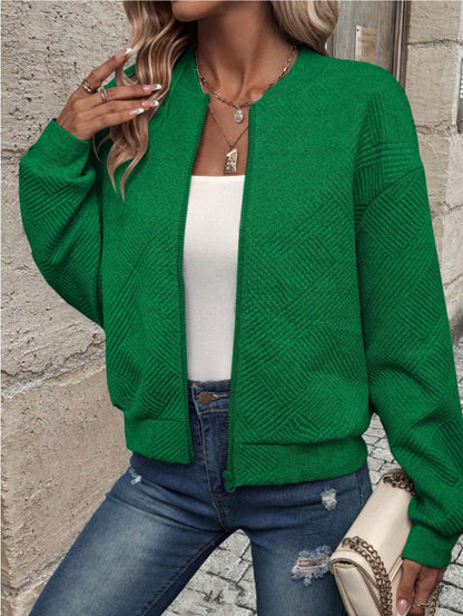 Jessica | Cardigan da Donna con Zip e Texture