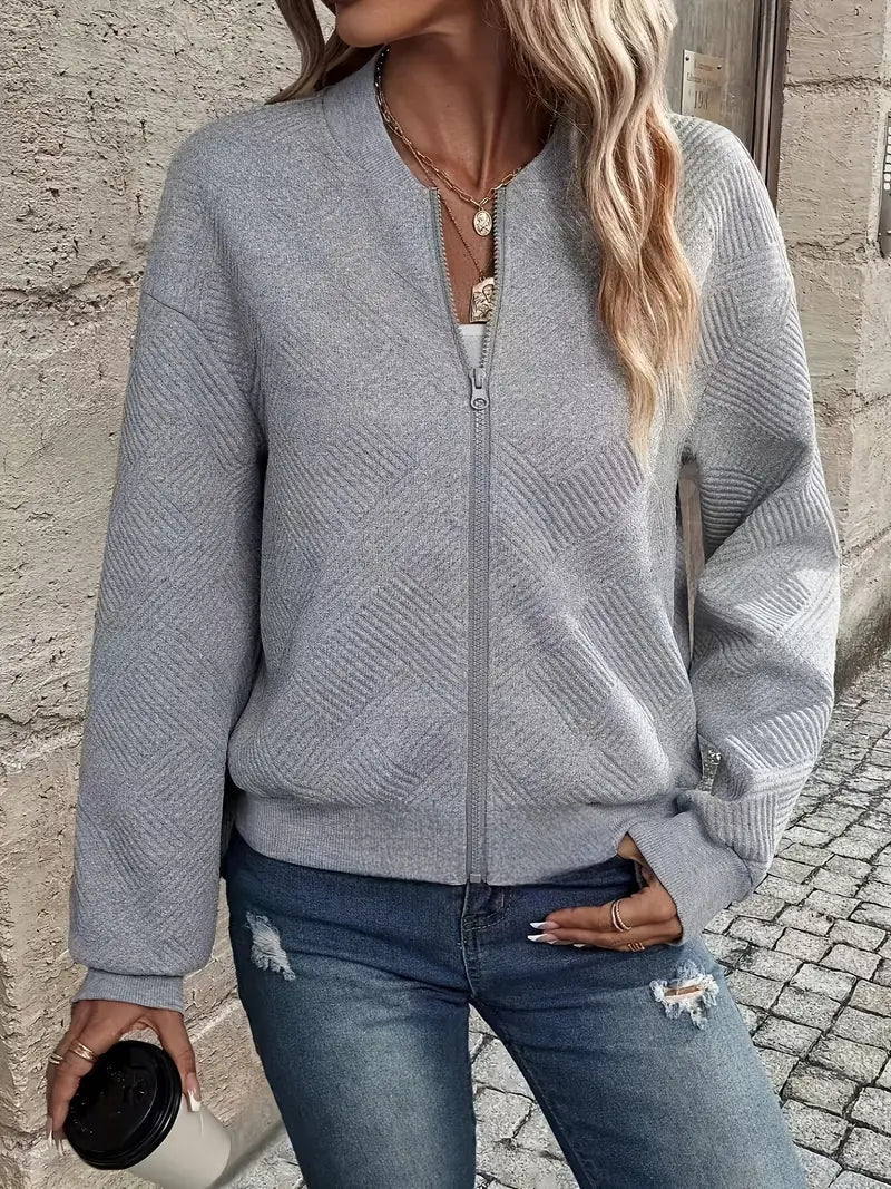 Jessica | Cardigan da Donna con Zip e Texture