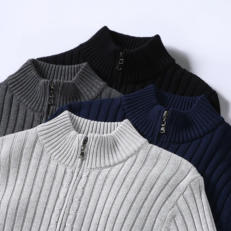 Marco - Cardigan con zip in cotone per uomo